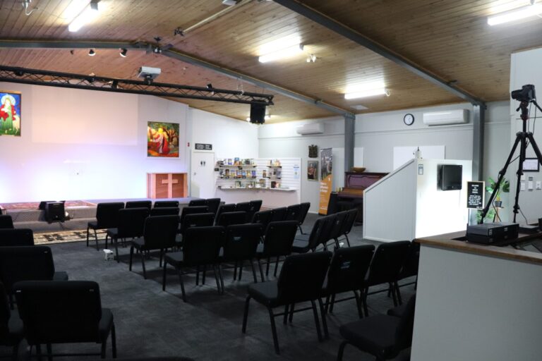 Inside the auditorium at Grace Chapel in Archies Creek